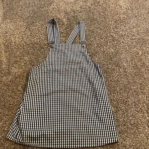 Shein Black and White checkered overall dress